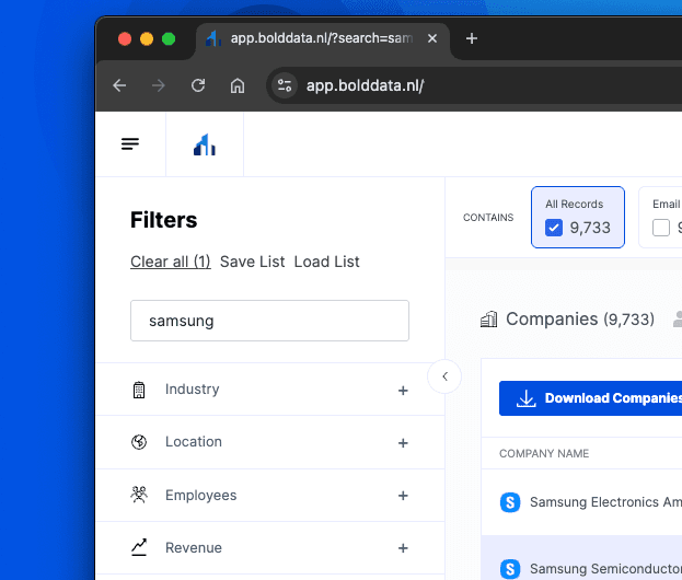 Search filters in the Bold Platform self-service UI