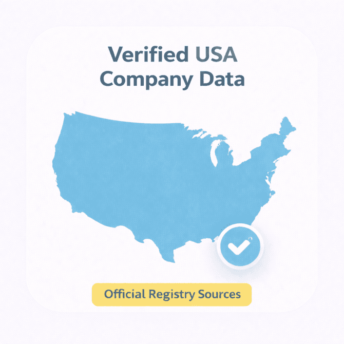 Verified USA company data showing a complete list of companies in the USA from official registry sources