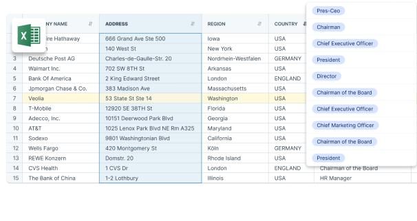 Example company database export